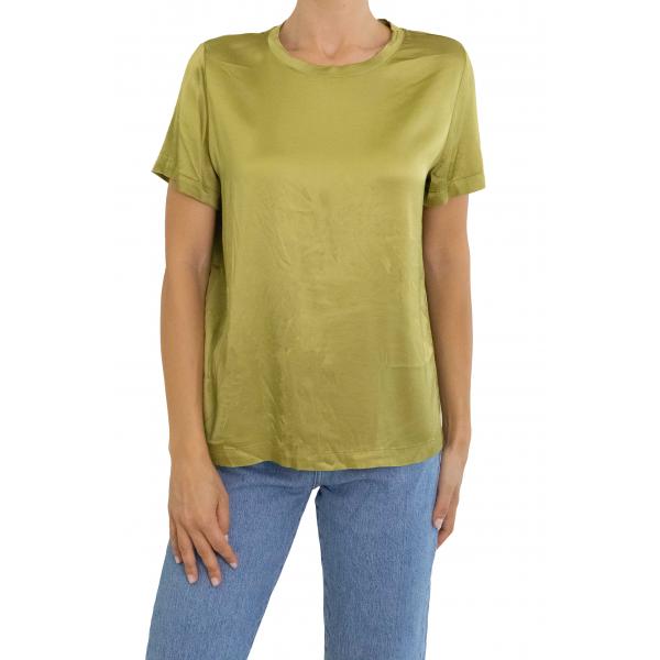 Maglia in satin girocollo